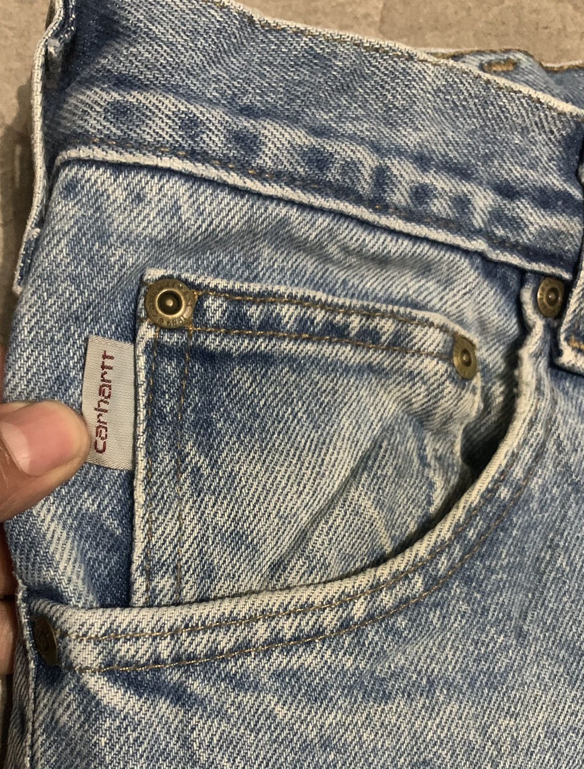 Carhartt × Vintage Vintage Carhartt Faded Blue Jeans Size US 34 / EU 50 - 4 Thumbnail