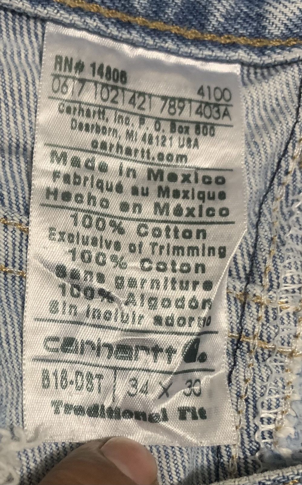 Carhartt × Vintage Vintage Carhartt Faded Blue Jeans Size US 34 / EU 50 - 9 Thumbnail