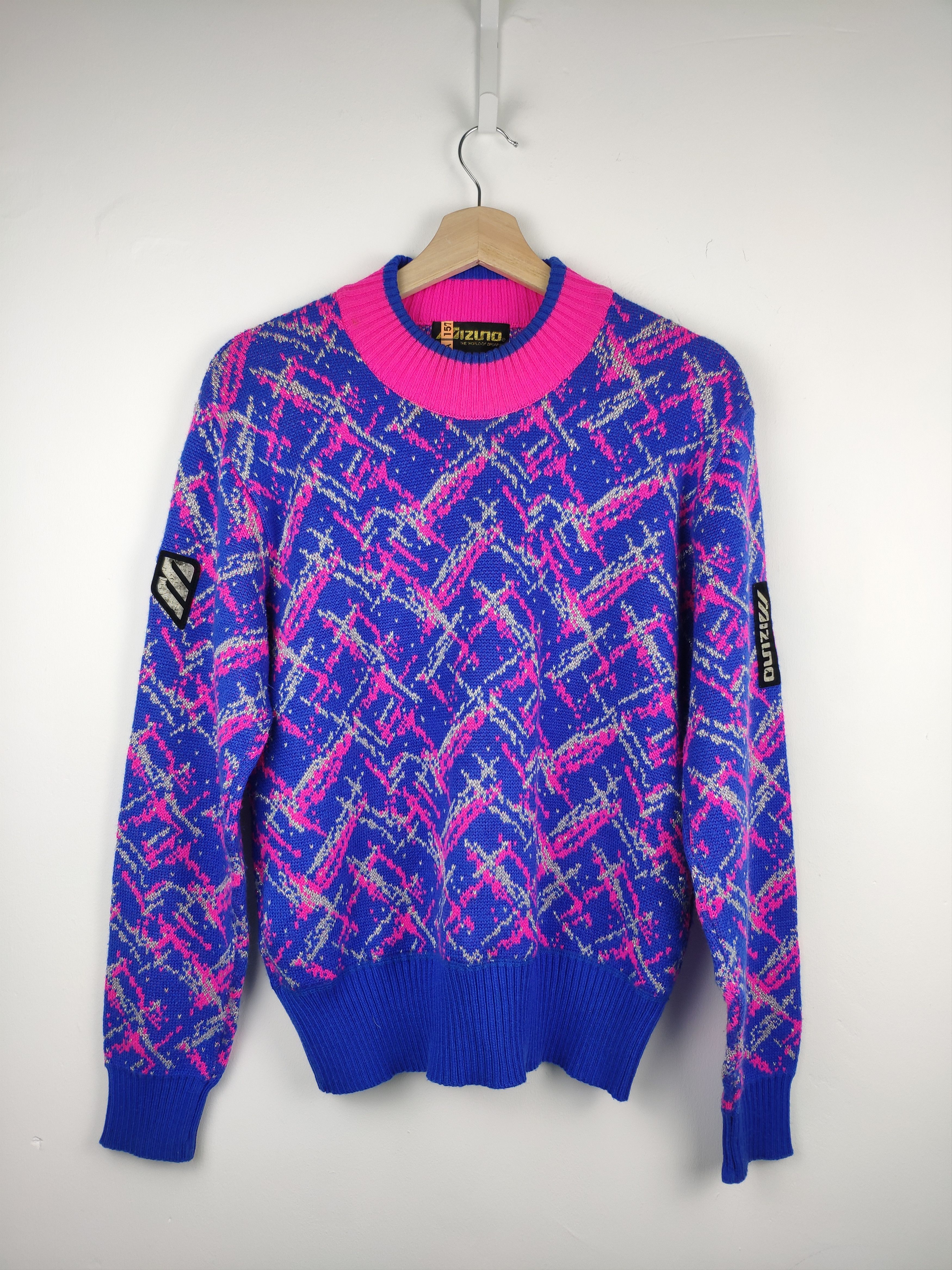 Japanese Brand × Mizuno × Vintage Vintage Mizuno Knit Sweater Coogi Style Size US M / EU 48-50 / 2 - 1 Thumbnail