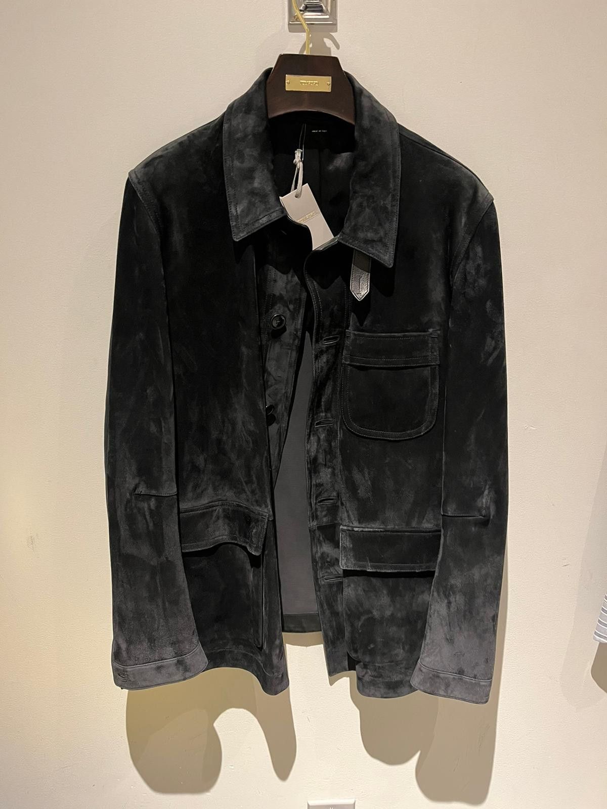 image of Tom Ford Black Velvet Buttons Jacket, Men's (Size Large)
