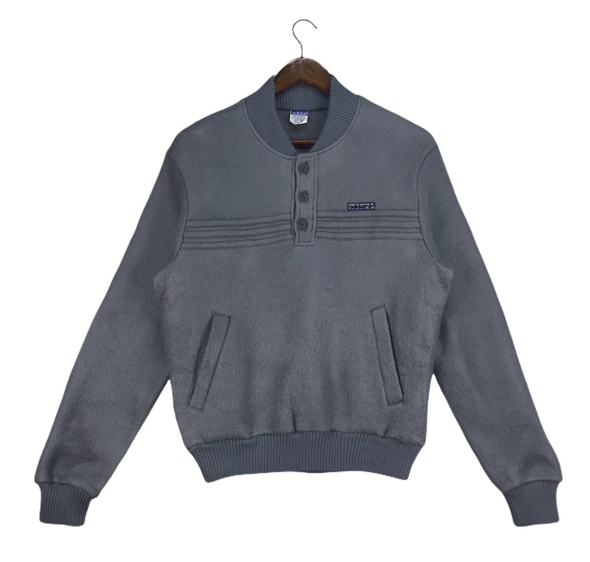 Adidas Vintage Adidas Deck Button Sweatshirt Size US M / EU 48-50 / 2 - 1 Thumbnail