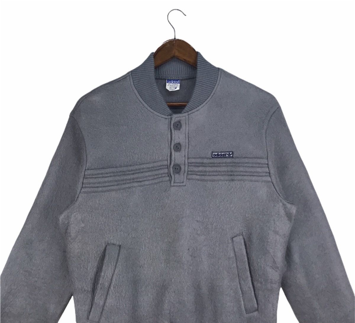 Adidas Vintage Adidas Deck Button Sweatshirt Size US M / EU 48-50 / 2 - 2 Thumbnail