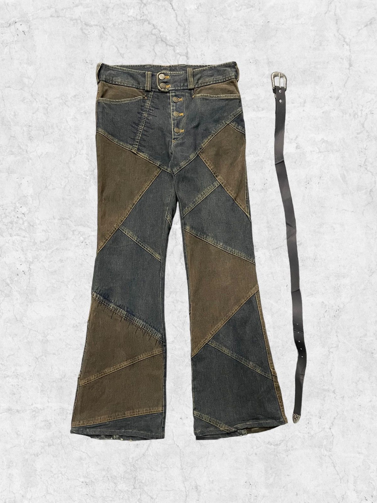 Japanese Brand Tornado Mart Patchwork Flared Denim Size US 30 / EU 46 - 2 Thumbnail