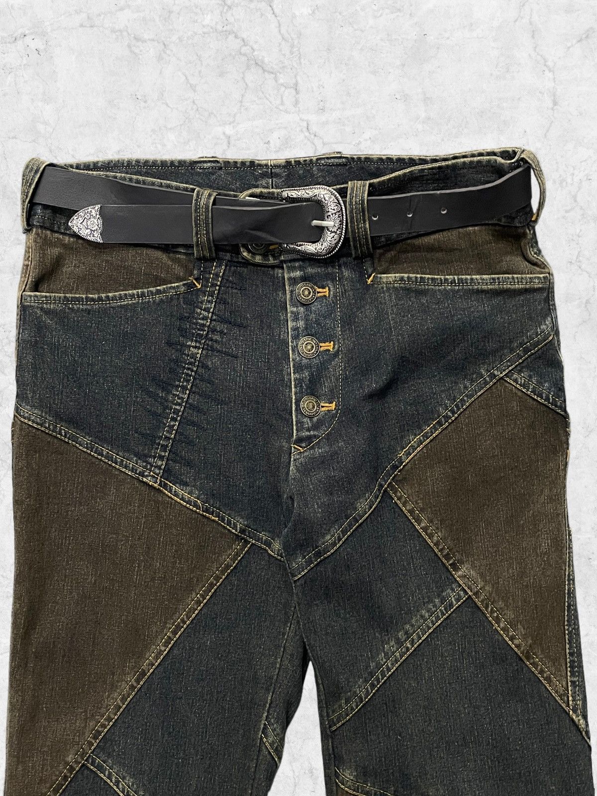Japanese Brand Tornado Mart Patchwork Flared Denim Size US 30 / EU 46 - 5 Thumbnail