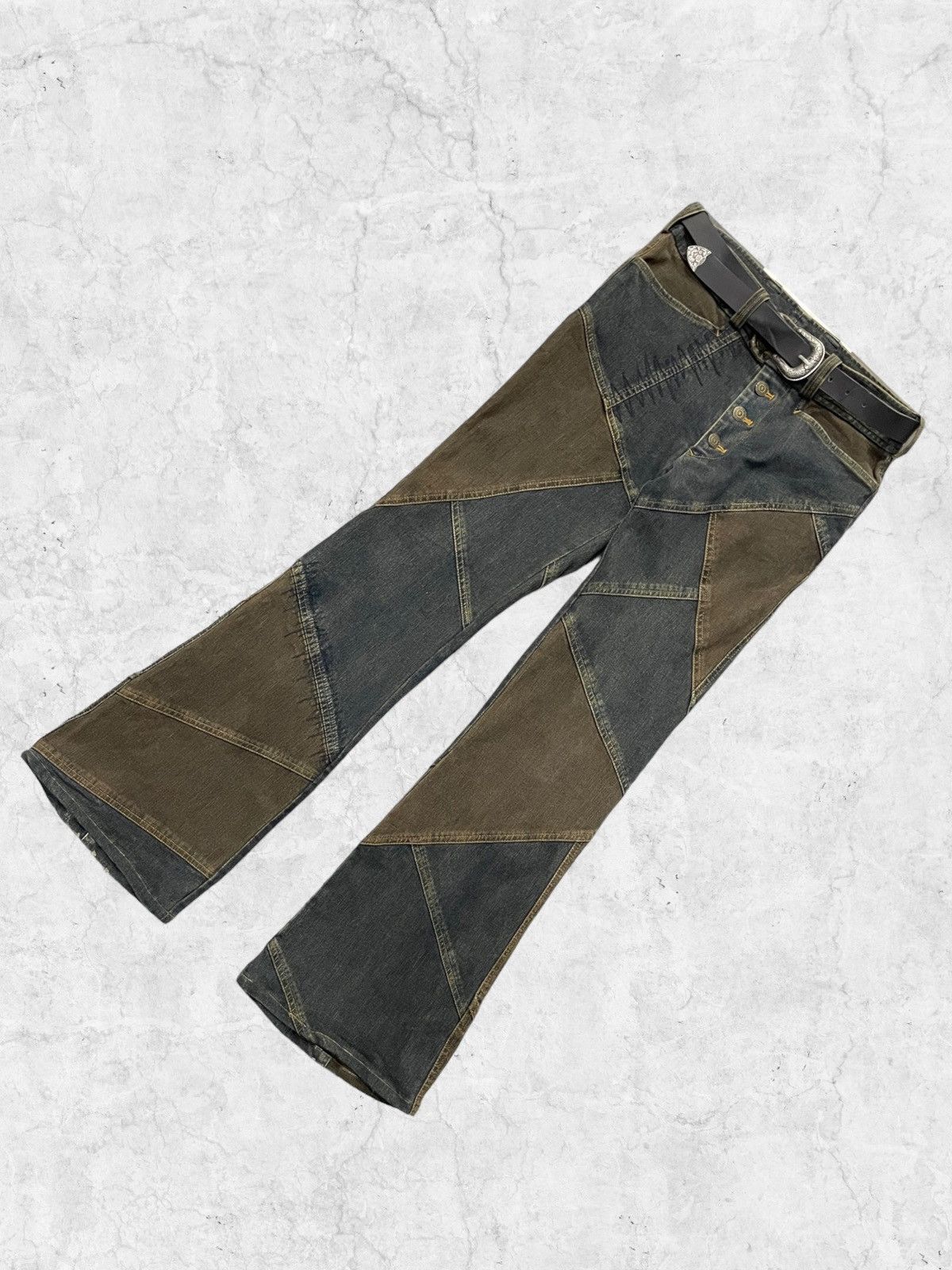 Japanese Brand Tornado Mart Patchwork Flared Denim Size US 30 / EU 46 - 4 Thumbnail
