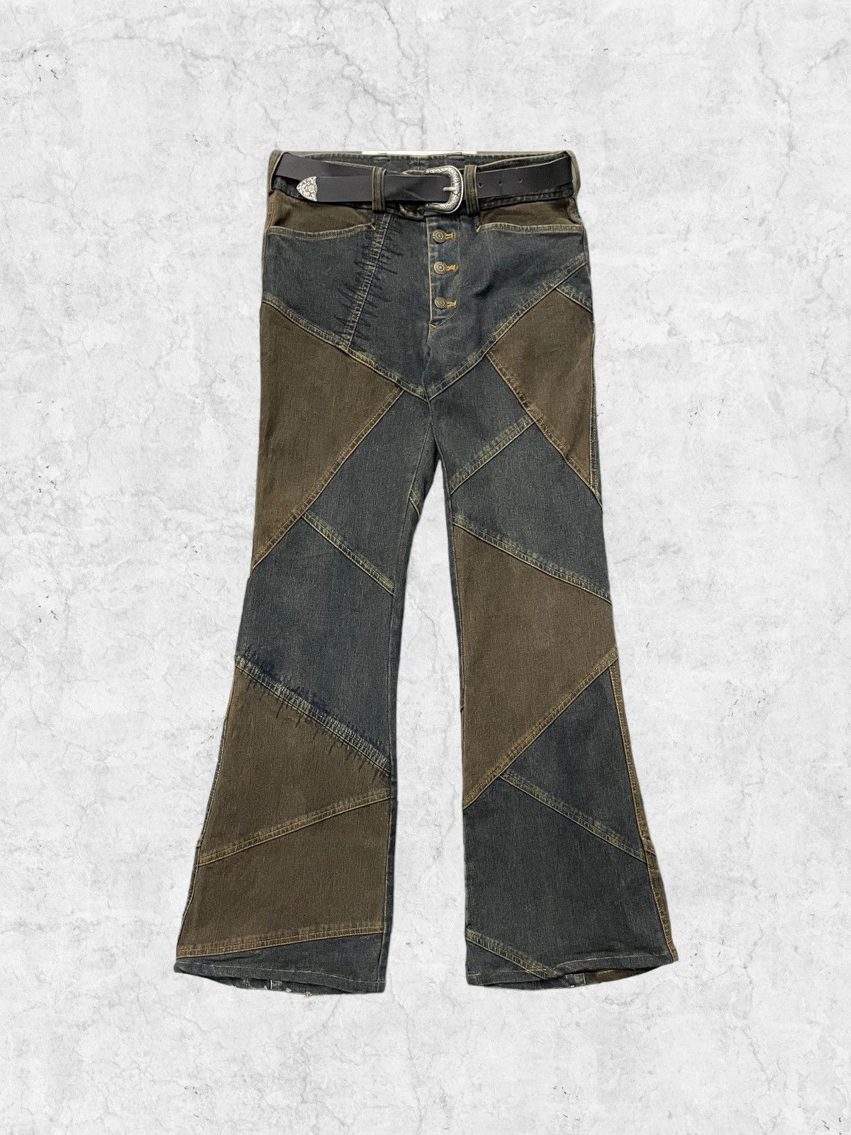 Japanese Brand Tornado Mart Patchwork Flared Denim Size US 30 / EU 46 - 1 Thumbnail