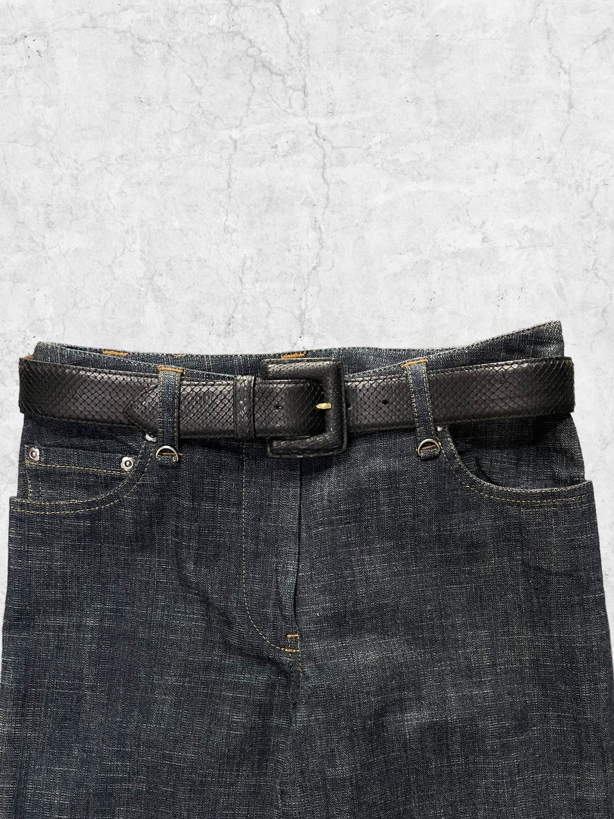 Hysteric Glamour × Tornado Mart Ingeborg Japan Hippies Flared Denim With Snake Belt Size US 27 - 5 Thumbnail