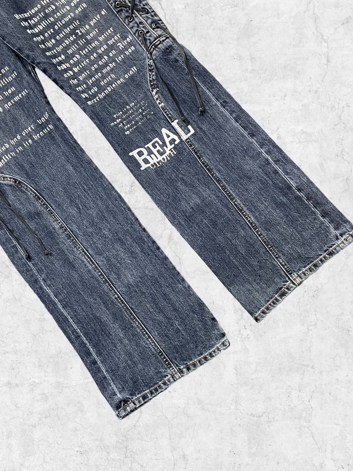 If Six Was Nine × In The Attic × Le Grande Bleu (L.G.B.) Real Cloth Japan Flared Poems Laces Denim With Leather Belt Size US 34 / EU 50 - 7 Thumbnail