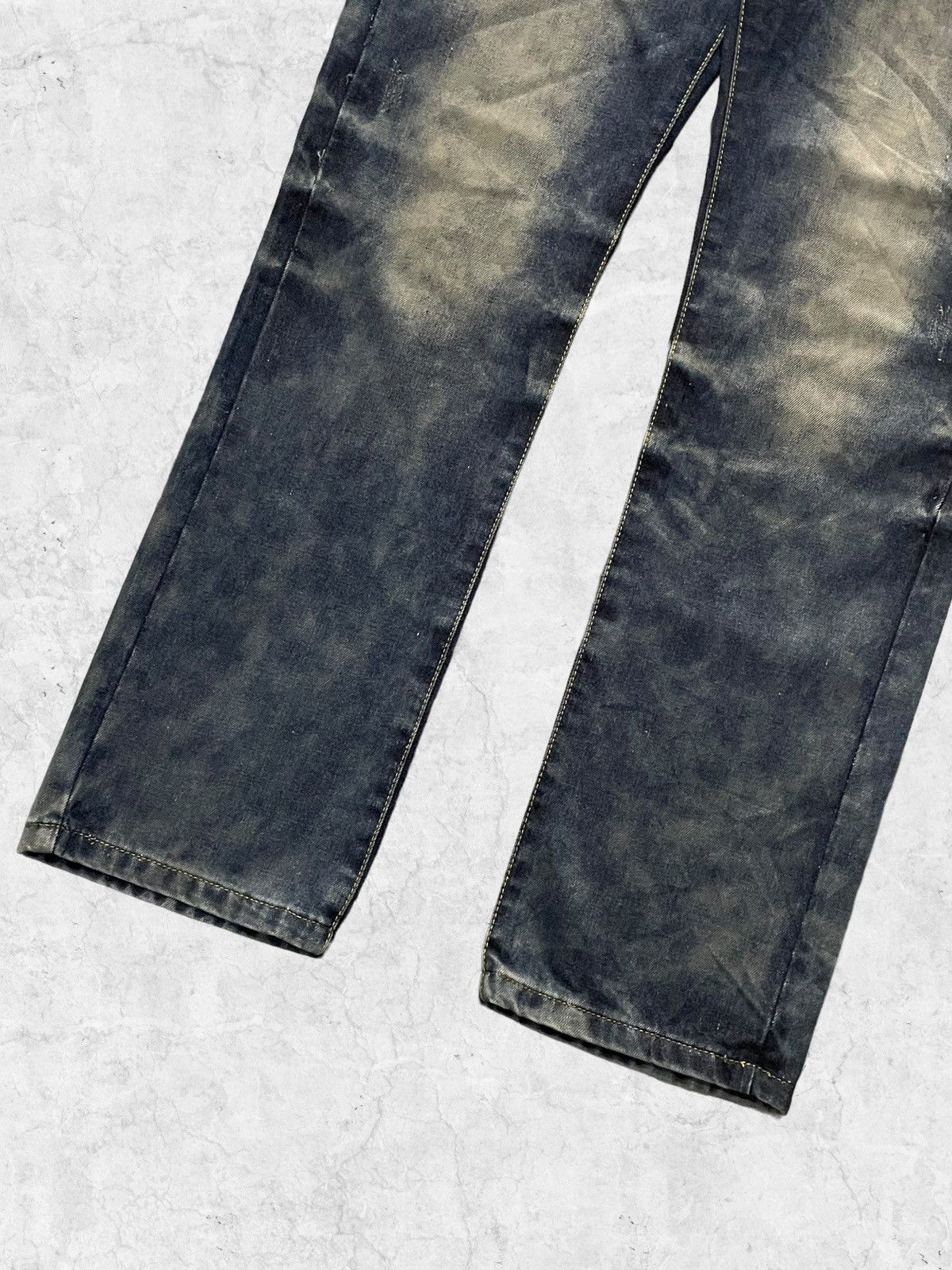 Japanese Brand × Vintage Vintage Martin Kustom Evil Dark Side Denim Leather Belt Size US 34 / EU 50 - 6 Thumbnail