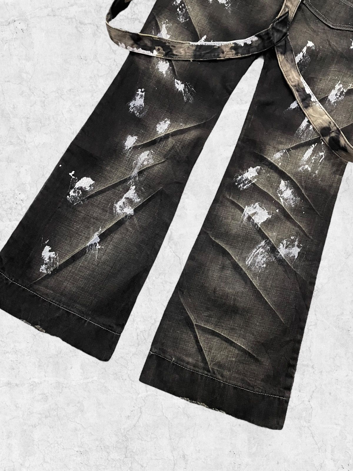Designer × If Six Was Nine × Le Grande Bleu (L.G.B.) Designer Luxuria Japan Flared Claw Mark Jeans With Belt Size US 30 / EU 46 - 12 Thumbnail