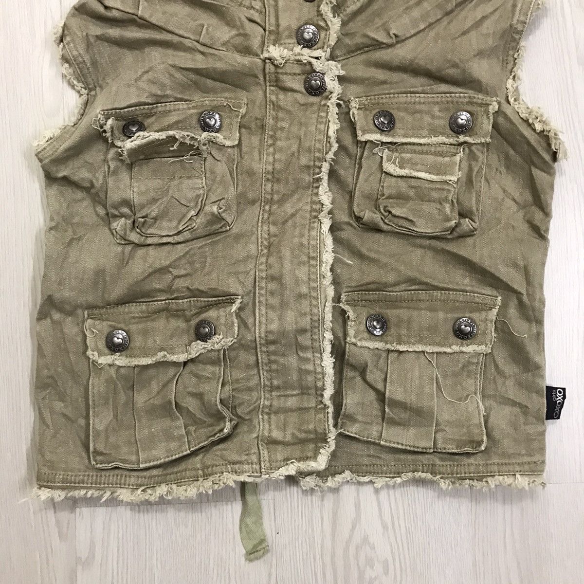 Japanese Brand × Vintage Xoxo Girl Japan Tactical Vest Hoodie Size XXS / US 00 / IT 34 - 4 Thumbnail