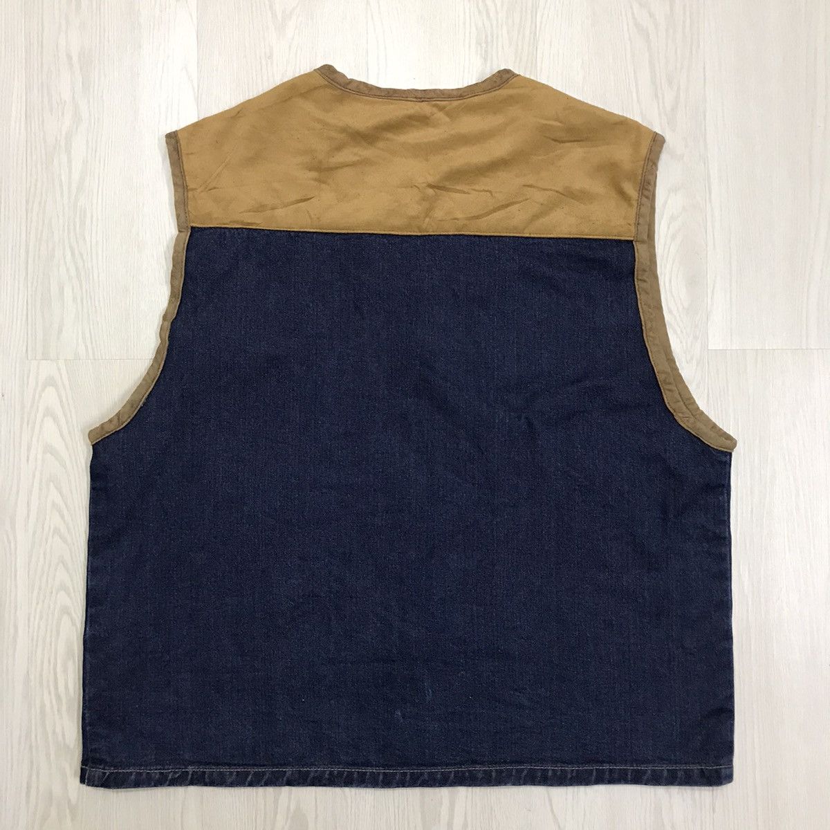 Japanese Brand × Kansai Yamamoto × Vintage Vintage Kansai Yamamoto Denim Leather Vest Size US L / EU 52-54 / 3 - 7 Thumbnail