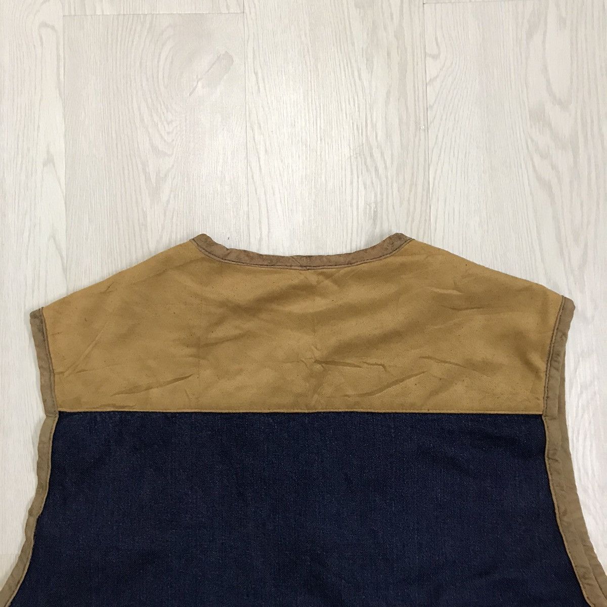 Japanese Brand × Kansai Yamamoto × Vintage Vintage Kansai Yamamoto Denim Leather Vest Size US L / EU 52-54 / 3 - 8 Thumbnail