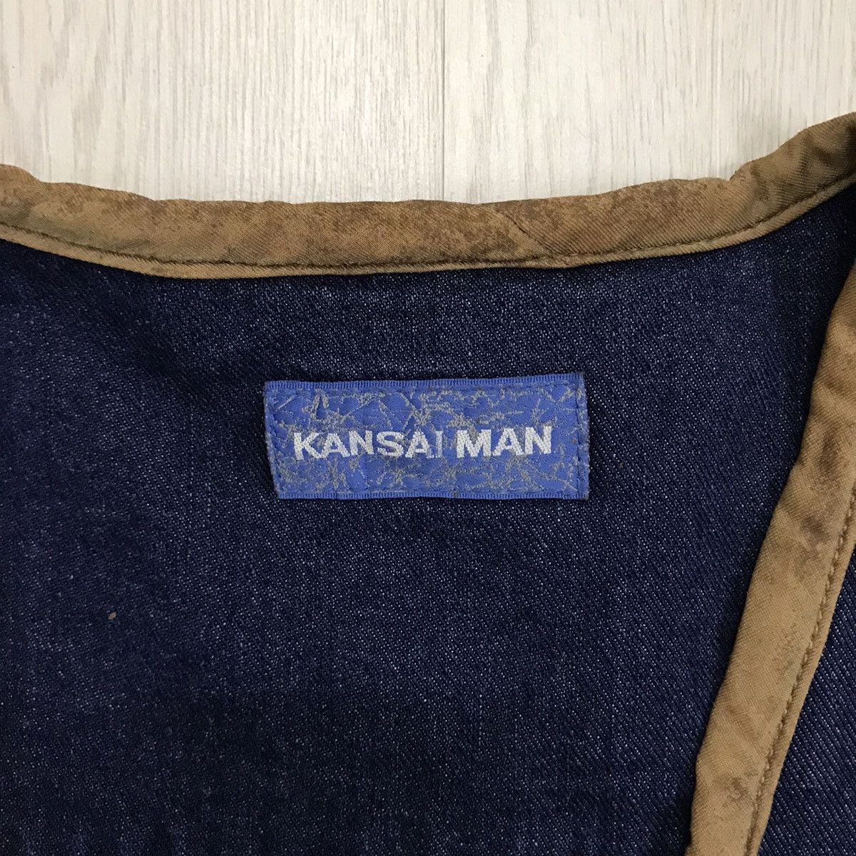 Japanese Brand × Kansai Yamamoto × Vintage Vintage Kansai Yamamoto Denim Leather Vest Size US L / EU 52-54 / 3 - 9 Thumbnail