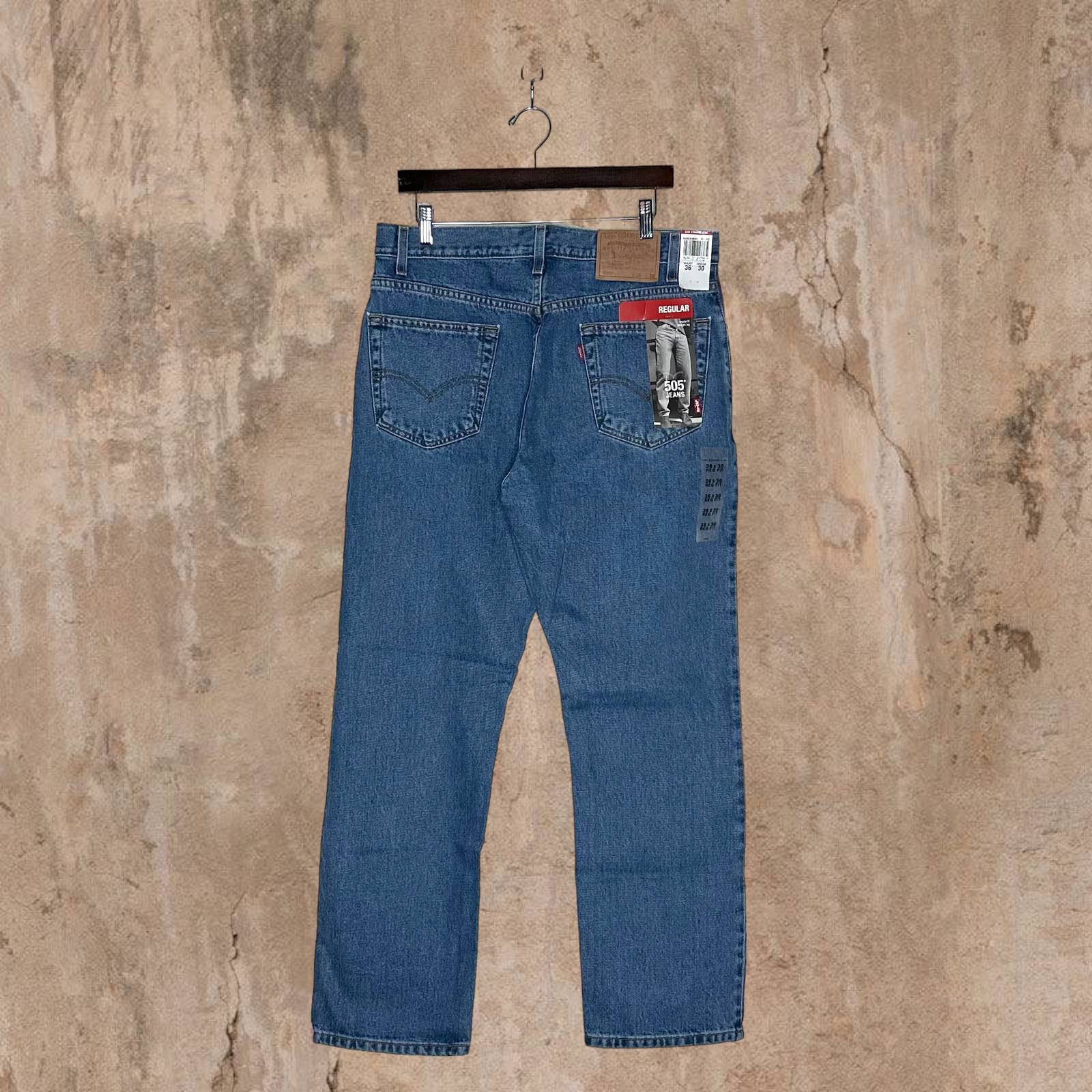 image of Vintage Levis 505 Jeans Straight Fit Denim NWT Paper Tag 90's in Blue, Men's (Size 36)