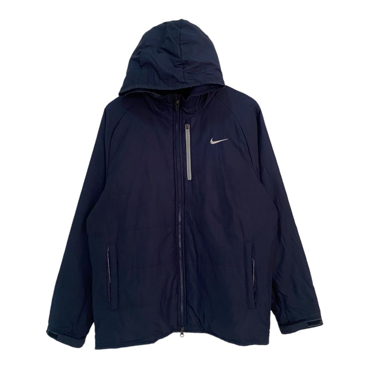 RARE VINTAGE 90s NIKE SWOOSH PUFFER LIGHT JACKET HOODIE