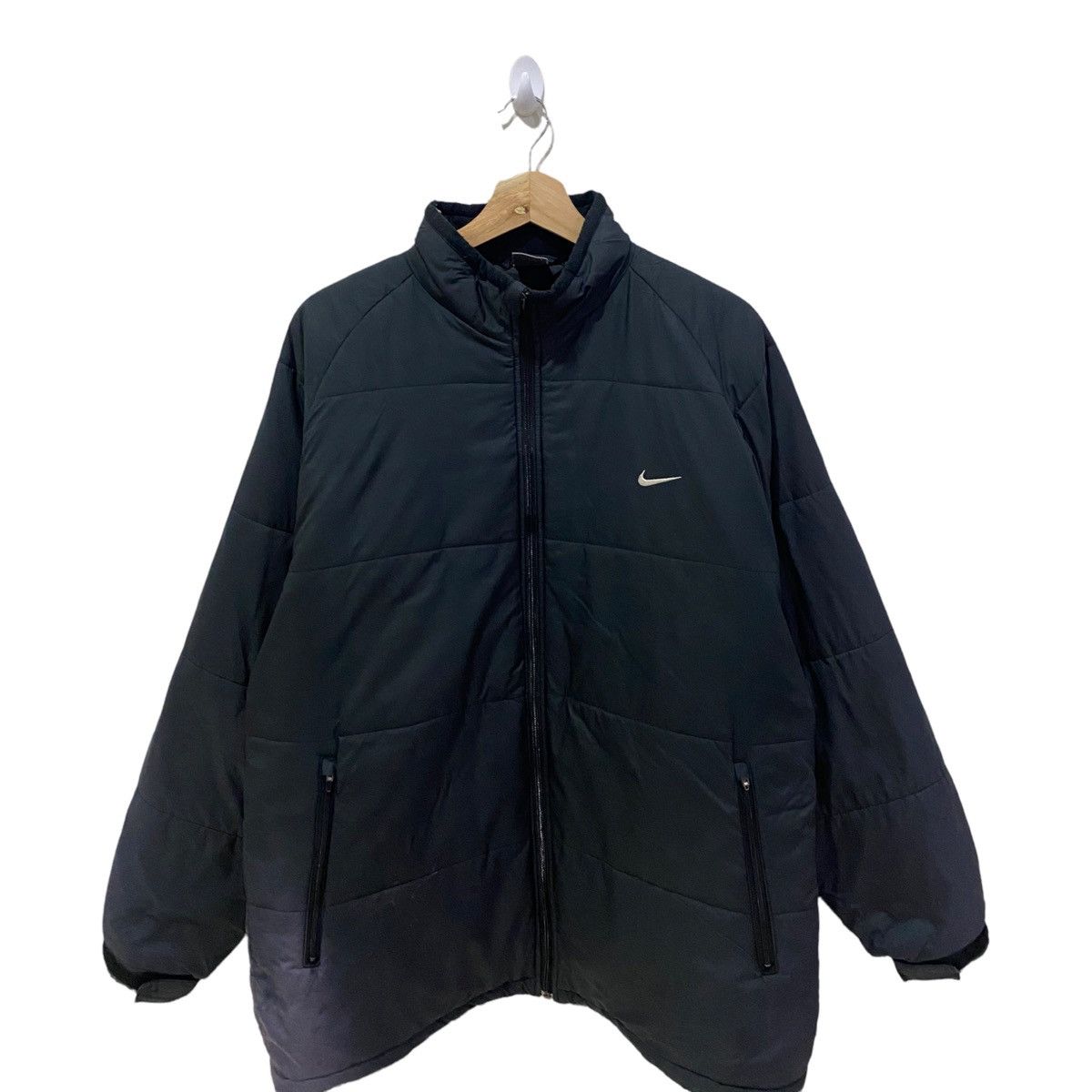Nike 🔥VINTAGE 90s NIKE SUN FADED BLACK PUFFER JACKET Size US L / EU 52-54 / 3 - 6 Thumbnail