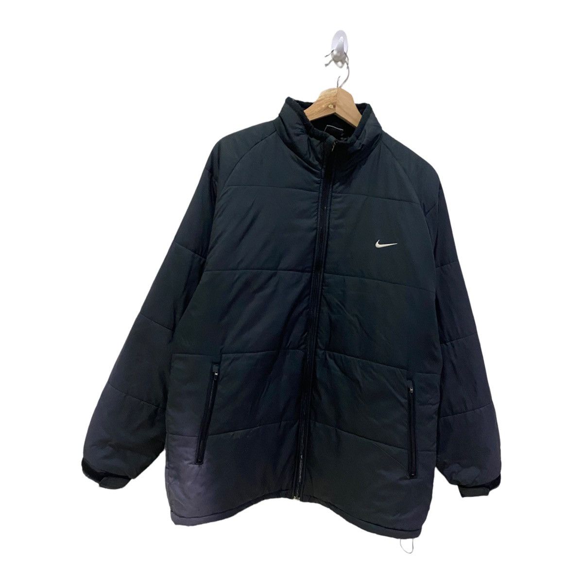Nike 🔥VINTAGE 90s NIKE SUN FADED BLACK PUFFER JACKET Size US L / EU 52-54 / 3 - 7 Thumbnail