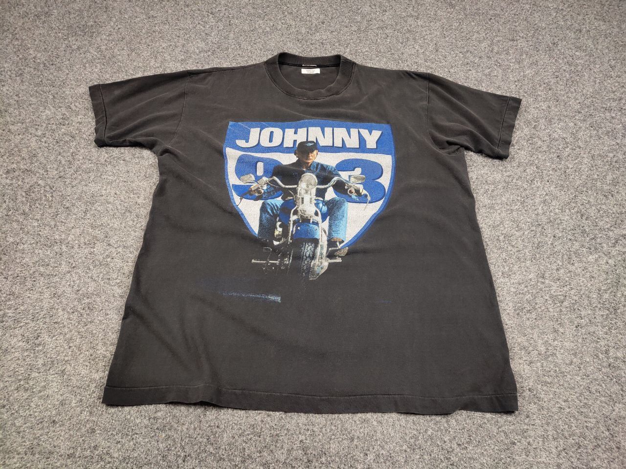 Band Tees Vintage Johnny Hallyday 93 Big Faded Logo Gray T shirt Size US L / EU 52-54 / 3 - 2 Thumbnail