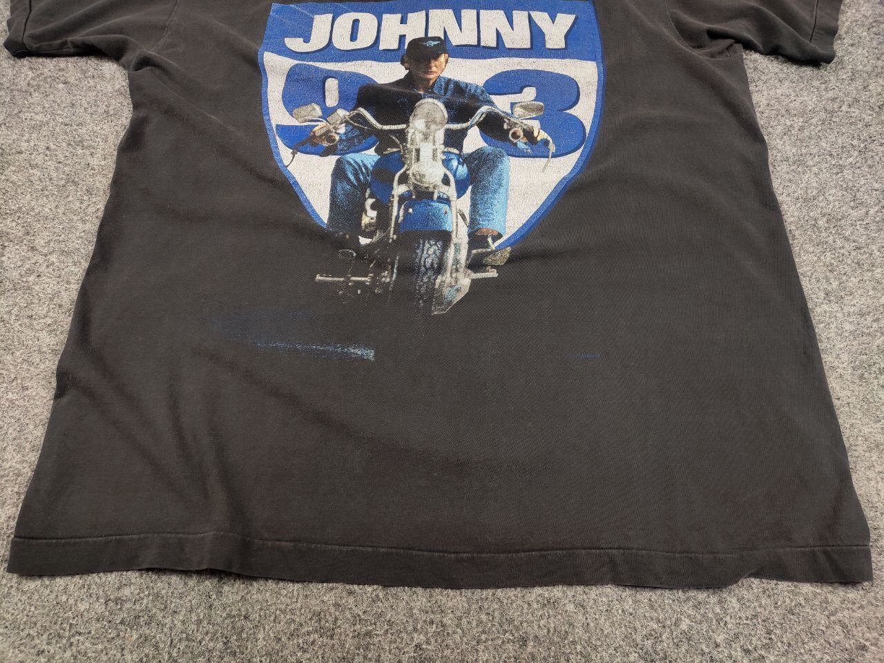 Band Tees Vintage Johnny Hallyday 93 Big Faded Logo Gray T shirt Size US L / EU 52-54 / 3 - 8 Thumbnail