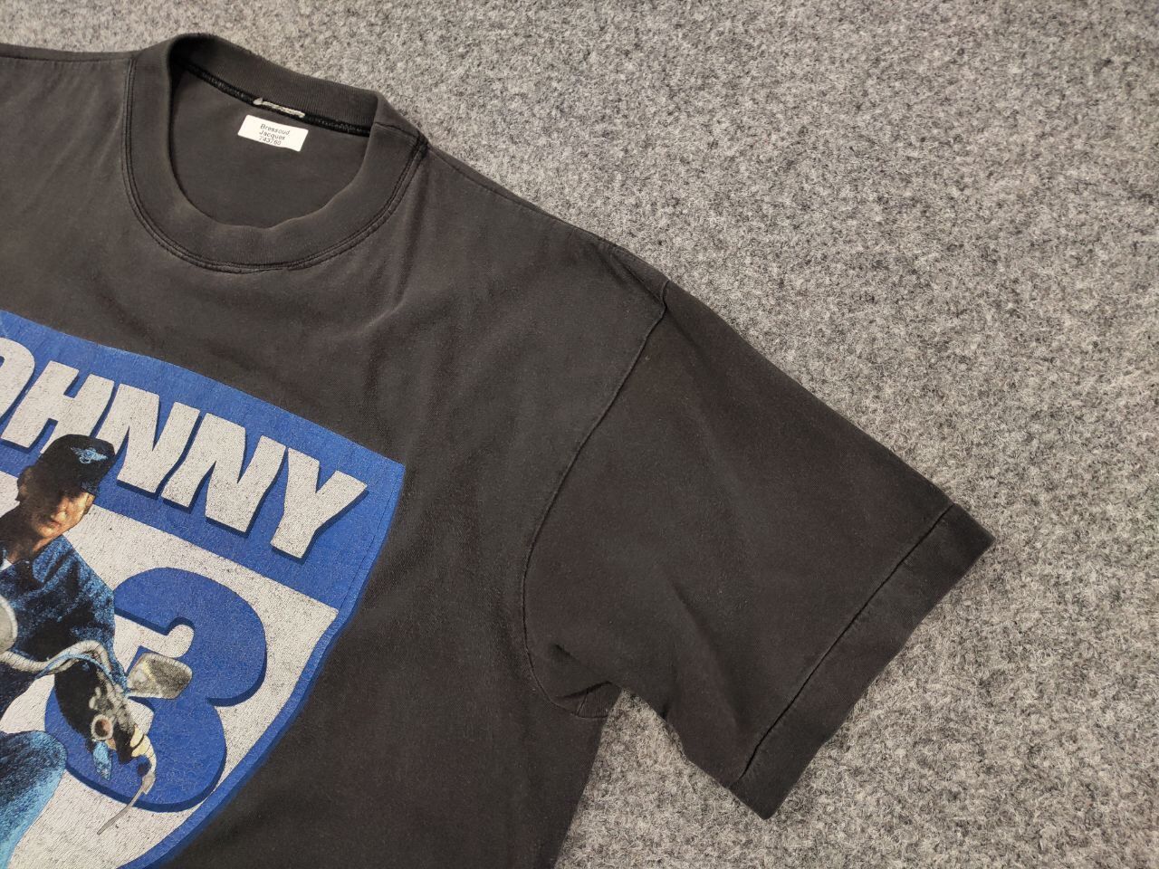 Band Tees Vintage Johnny Hallyday 93 Big Faded Logo Gray T shirt Size US L / EU 52-54 / 3 - 4 Thumbnail