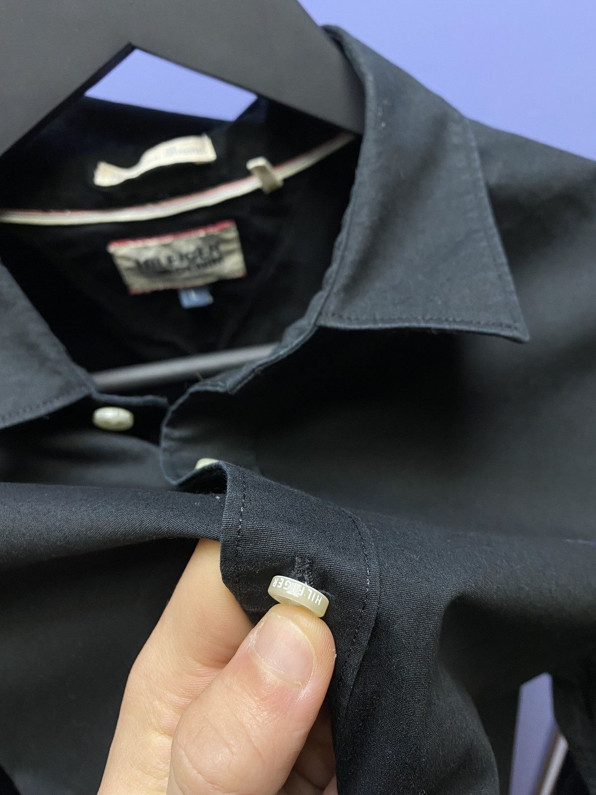 Tommy Hilfiger Tommy Jeans Black Long Sleeve Shirt Size US L / EU 52-54 / 3 - 11 Thumbnail