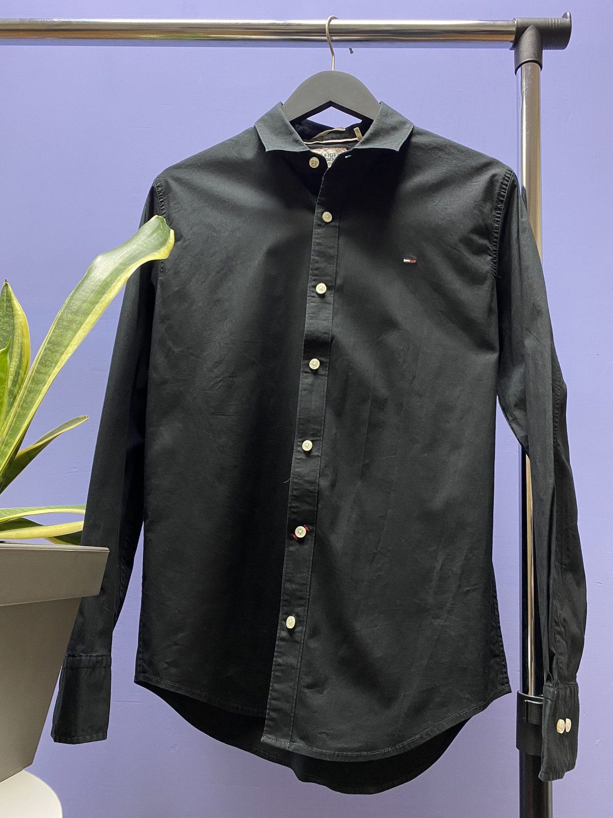 Tommy Hilfiger Tommy Jeans Black Long Sleeve Shirt Size US L / EU 52-54 / 3 - 4 Thumbnail
