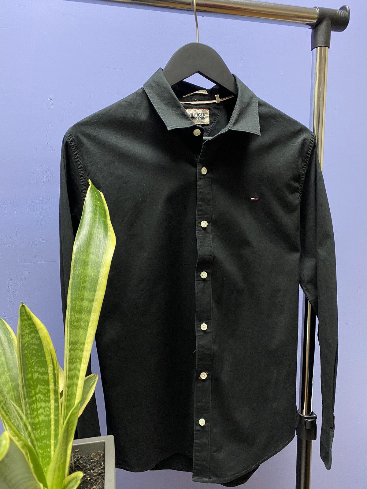 Tommy Hilfiger Tommy Jeans Black Long Sleeve Shirt Size US L / EU 52-54 / 3 - 3 Thumbnail