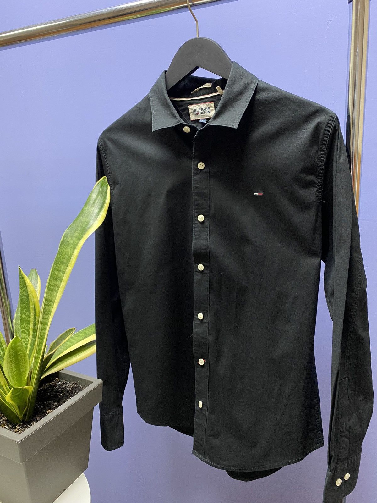 Tommy Hilfiger Tommy Jeans Black Long Sleeve Shirt Size US L / EU 52-54 / 3 - 2 Thumbnail
