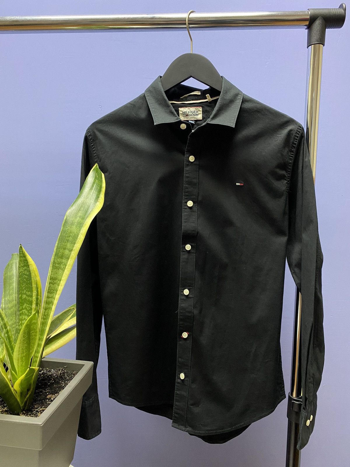 Tommy Hilfiger Tommy Jeans Black Long Sleeve Shirt Size US L / EU 52-54 / 3 - 1 Thumbnail