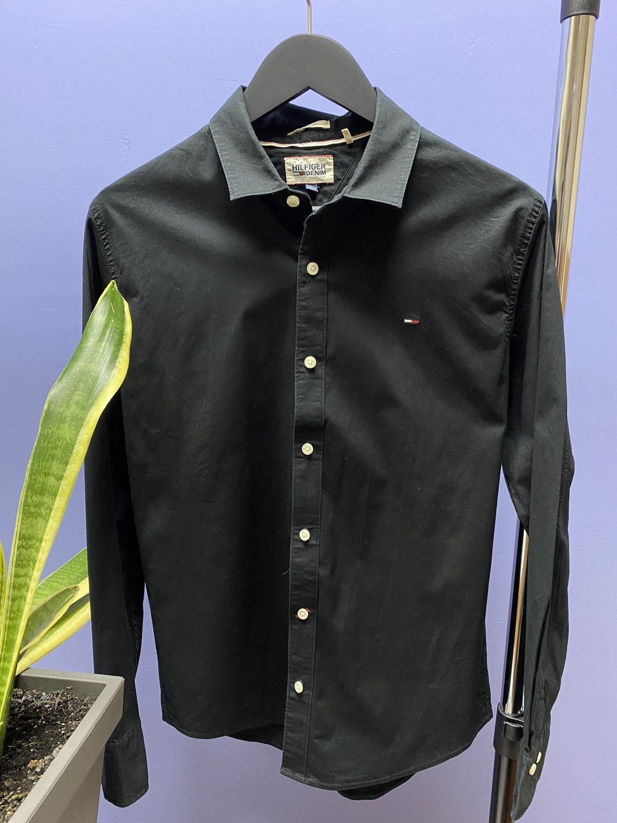 Tommy Hilfiger Tommy Jeans Black Long Sleeve Shirt Size US L / EU 52-54 / 3 - 6 Thumbnail