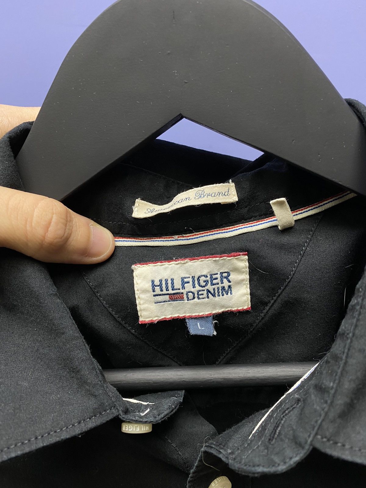 Tommy Hilfiger Tommy Jeans Black Long Sleeve Shirt Size US L / EU 52-54 / 3 - 9 Thumbnail