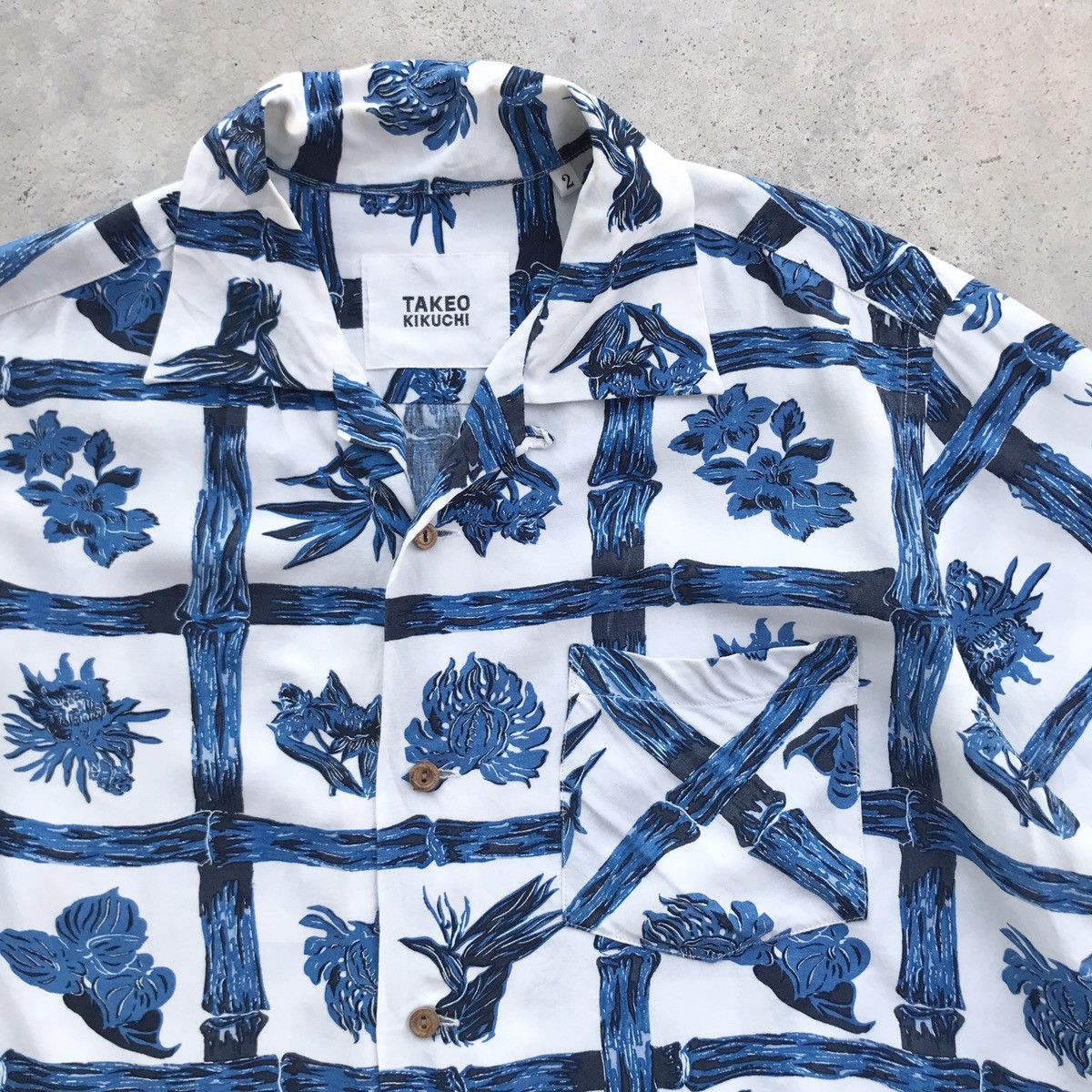 Takeo Kikuchi 2000's Takeo Kikuchi Hawaii Flowers Surf Collar Shirt Size US M / EU 48-50 / 2 - 5 Thumbnail
