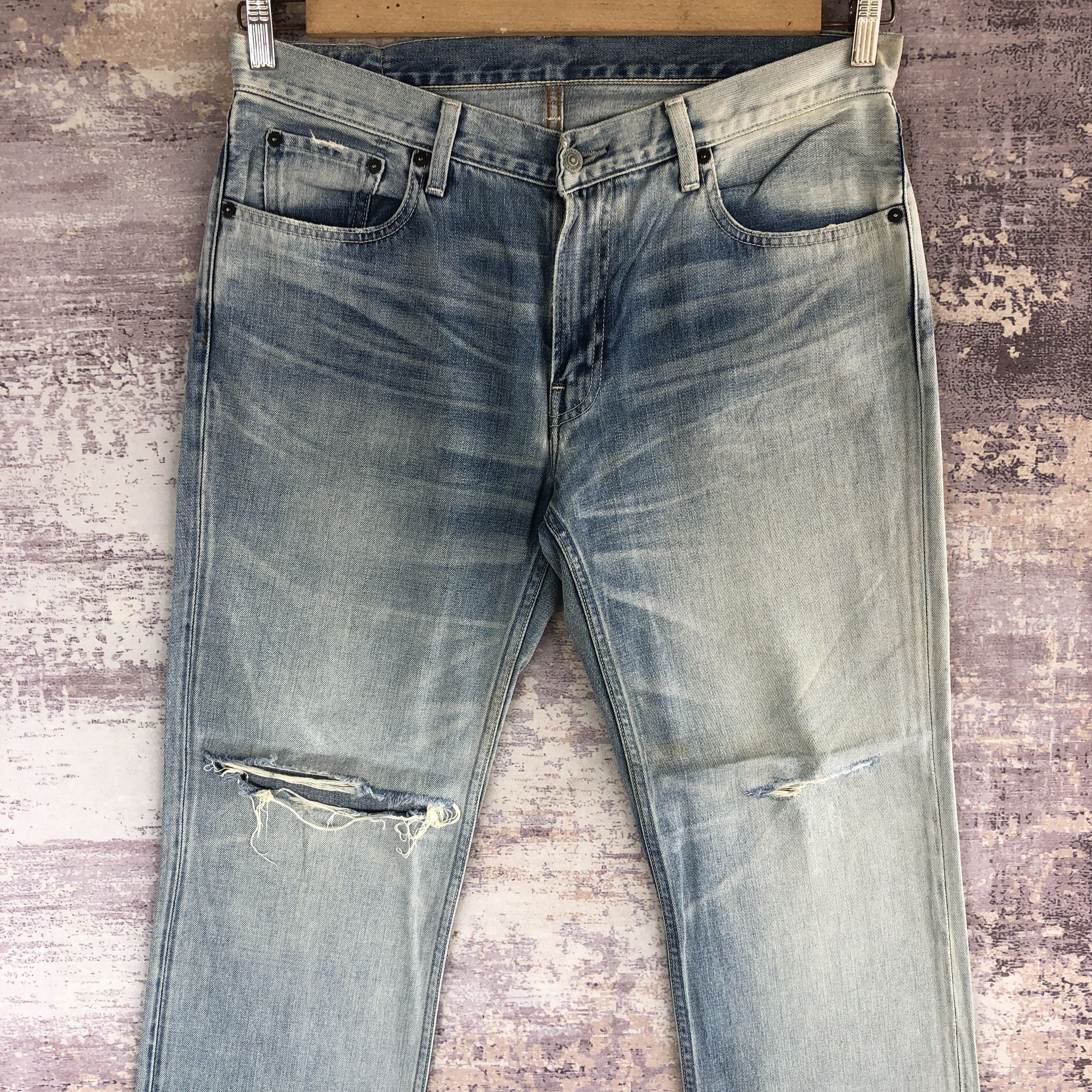 Levi's Vintage 90s Levi's Distressed Jeans Levis Sun Faded Denim Size US 34 / EU 50 - 3 Thumbnail