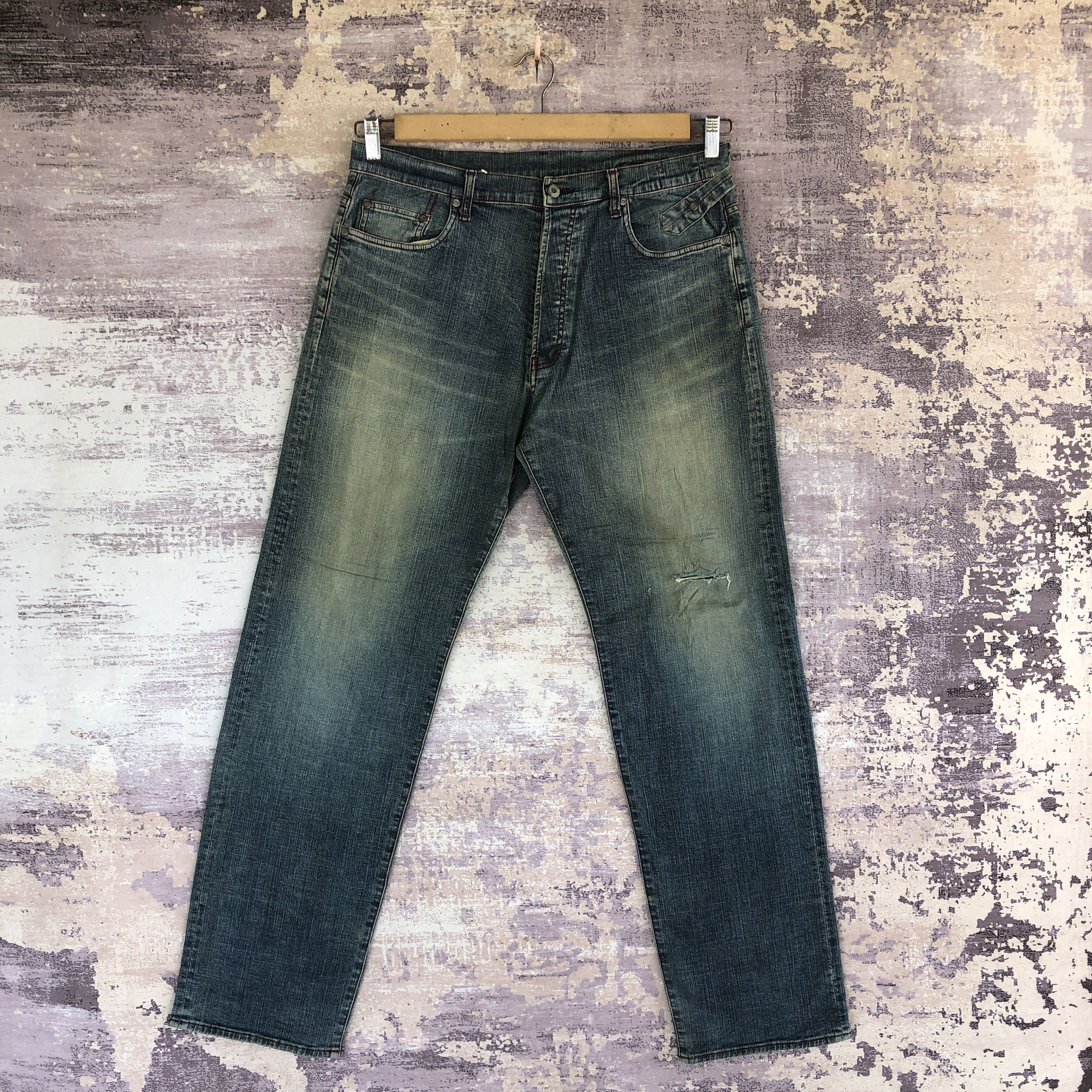 Japanese Brand × Vintage Distressed Hectic Jeans Japanese Denim Garments Pants Size US 34 / EU 50 - 1 Thumbnail
