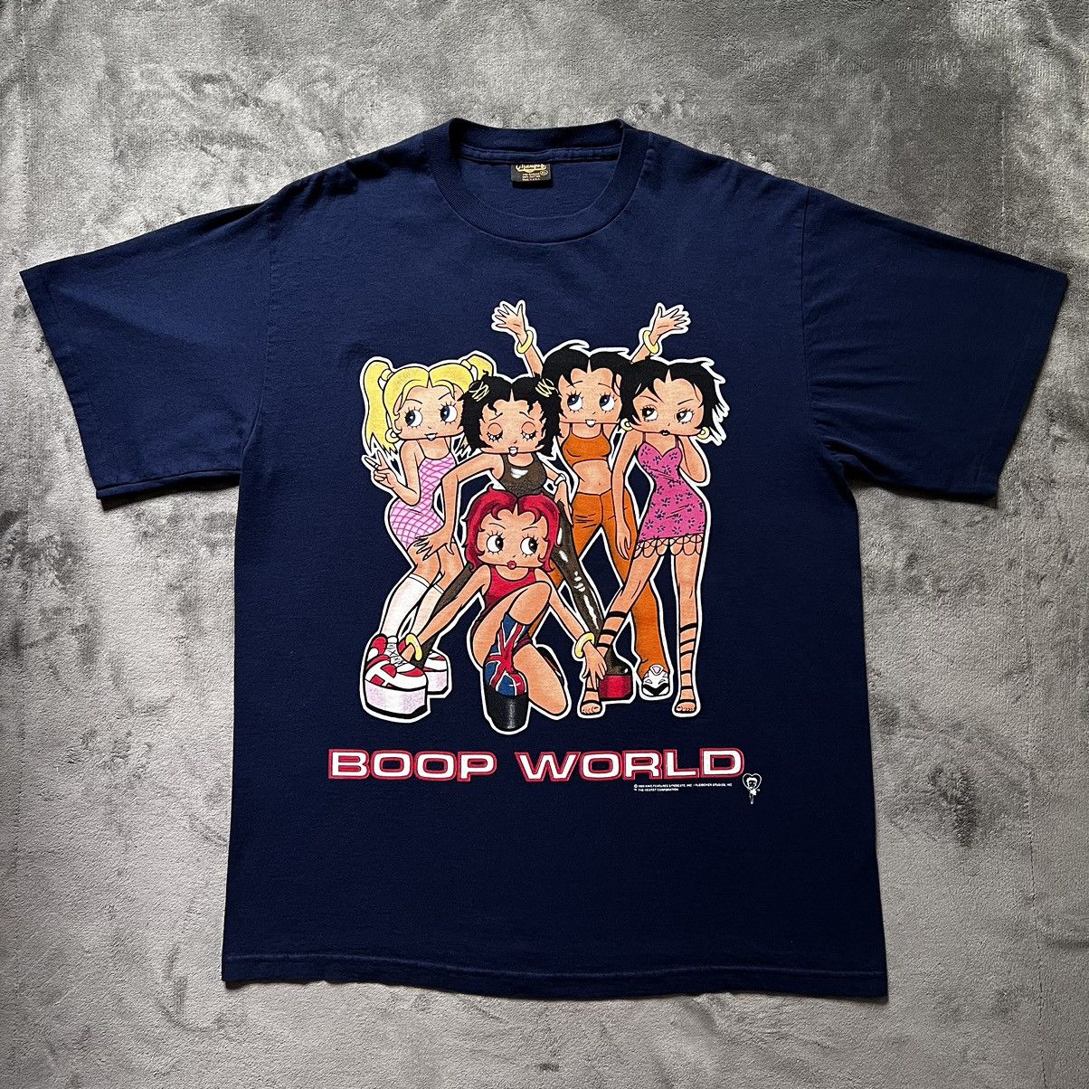 Pre-owned Changes X Made In Usa Vintage 90's Betty Boop Boop World (spice Girls) Tee In Navy