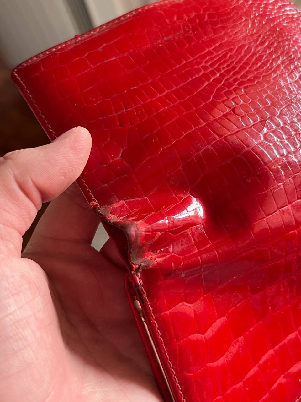 Gianni Versace Signature 1990's Vintage Red Leather Wallet Wallets