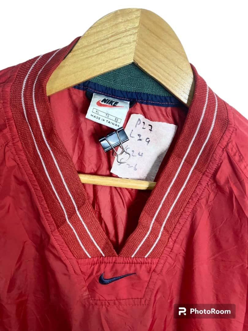 Nike × Vintage Vintage 90s Nike Center Swoosh Pullover Windbreaker Jacket Size US XL / EU 56 / 4 - 3 Thumbnail