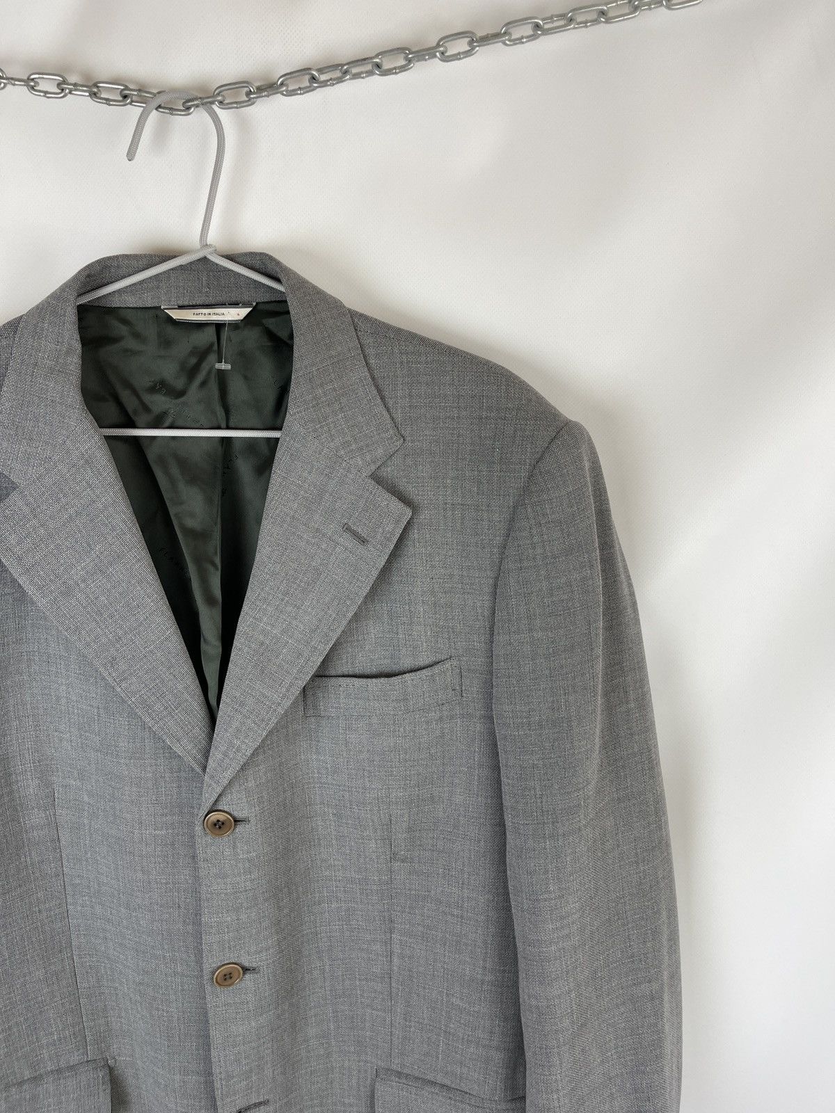 Other Flannel Bay Maccari silk linen wool unlined blazer jacket Size 42L - 5 Thumbnail