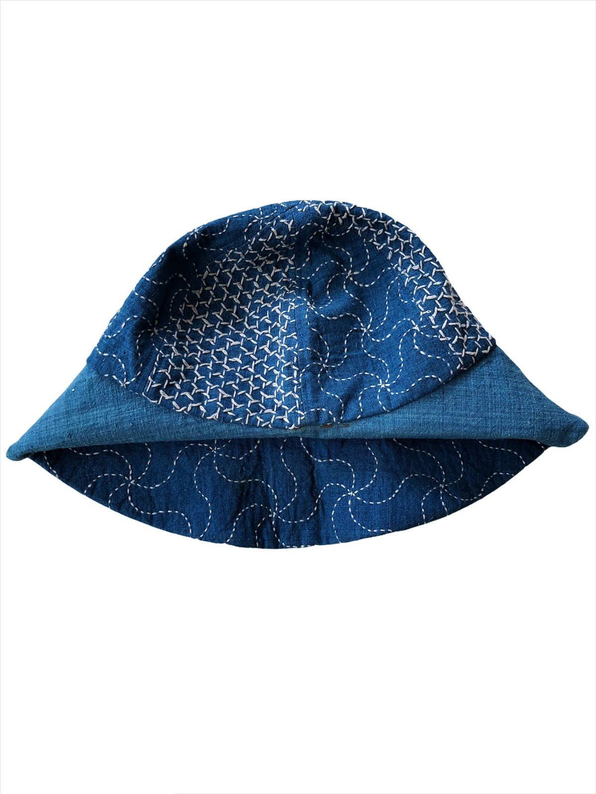 Indigo GRAIL🔥🇯🇵 Indigo Handmade Sashiko Stitch Bucket Hats Size ONE SIZE - 5 Thumbnail