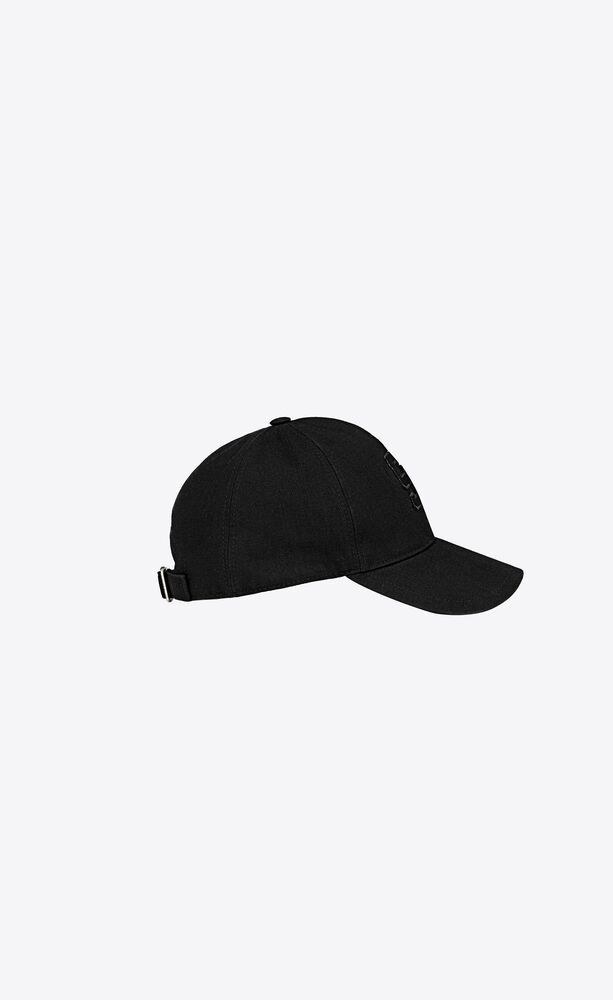 Saint Laurent Paris o1c11t2y0523 SL Baseball Cap in Cotton Canvas in Black Size ONE SIZE - 2 Thumbnail