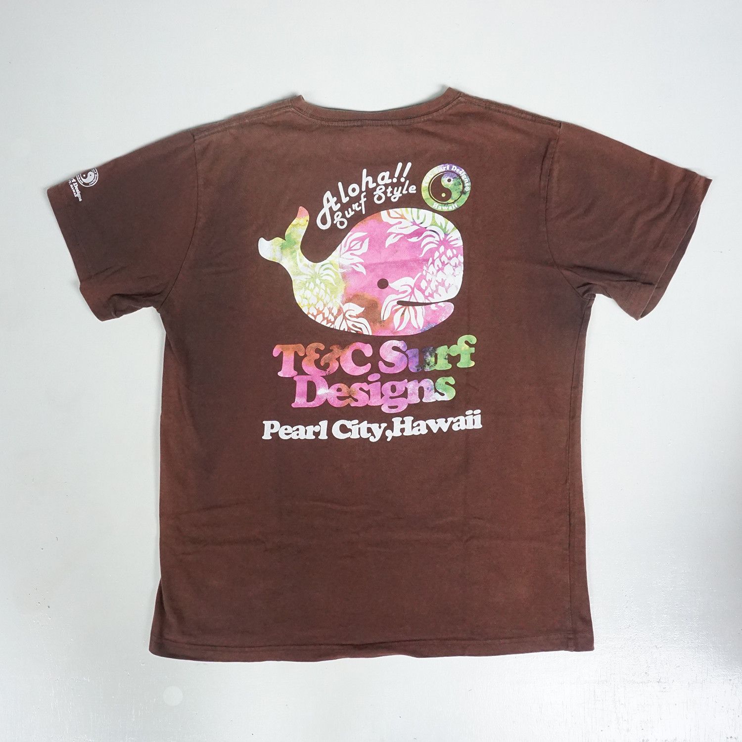 image of Surf Style x Vintage T&c Surf Aloha Hawaii T-Shirt in Brown, Men's (Size Medium)