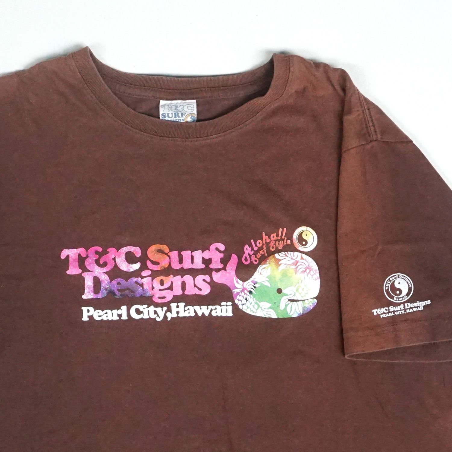 image of Surf Style x Vintage T&c Surf Aloha Hawaii T-Shirt in Brown, Men's (Size Medium)