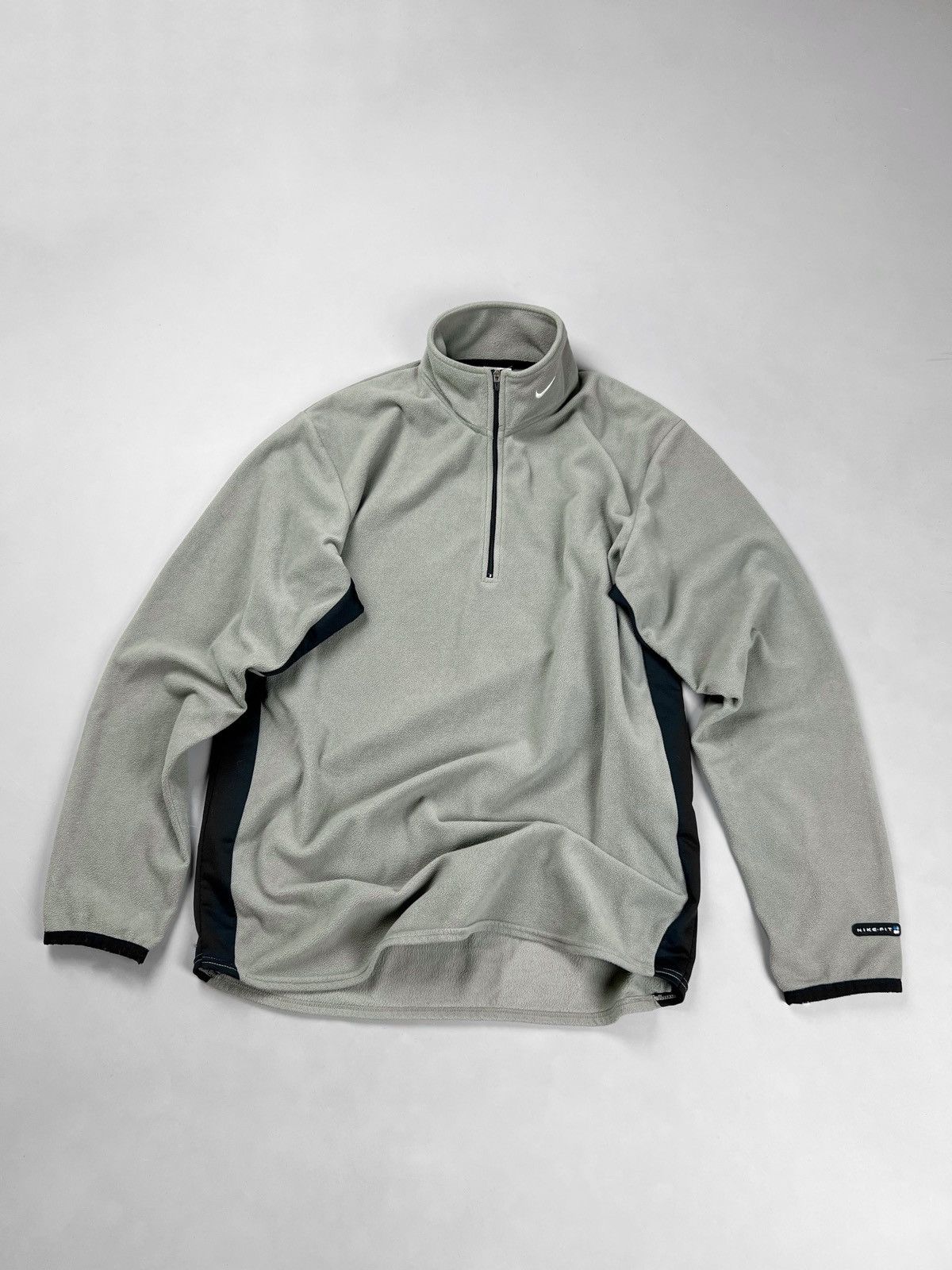 Nike × Vintage Vintage Nike Y2K Swoosh Logo Fleece 1/3 Zip Size US XL / EU 56 / 4 - 1 Thumbnail