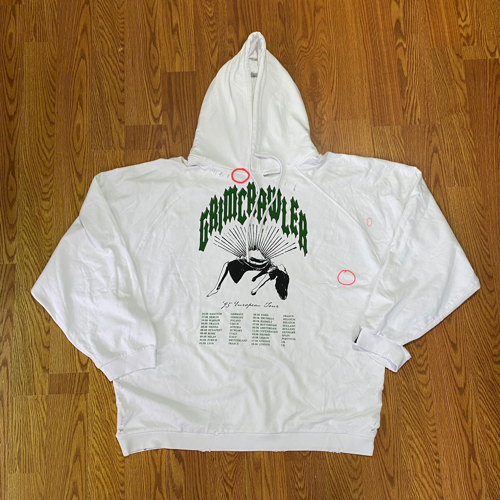 Raf Simons Raf Simons Destroyed Oversize Grimcrawler Hoodie Size US M / EU 48-50 / 2 - 6 Thumbnail