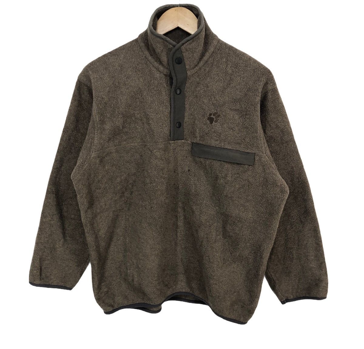 image of Jack Wolfskins x Polartec Vintage Jack Wolfskin Polartec Snap Button Fleece Jacket in Brown (Size L