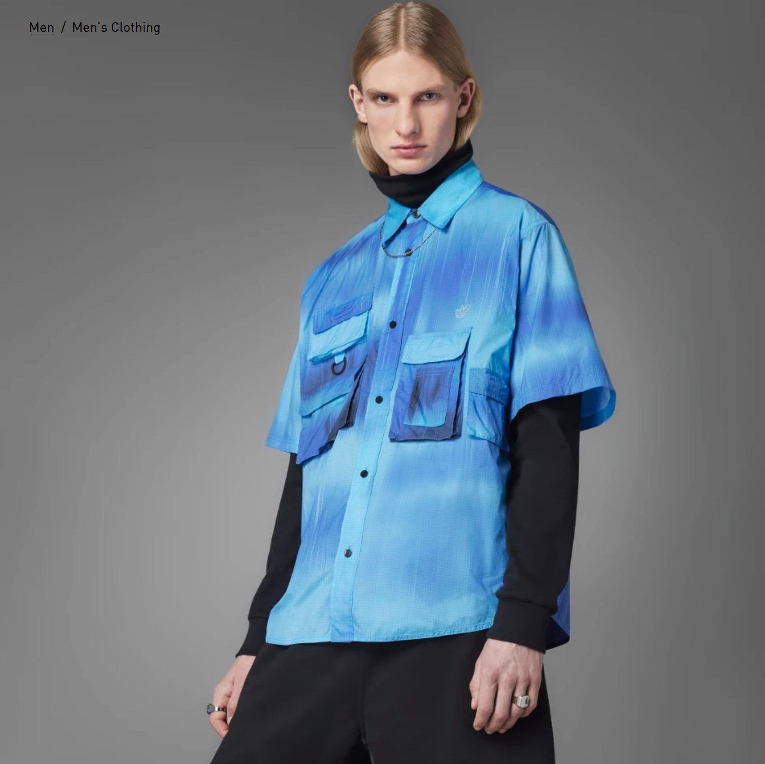 Adidas × Japanese Brand Adidas Blue Version SS22 Nylon Utility Gradient Shirt Size US XL / EU 56 / 4 - 7 Thumbnail