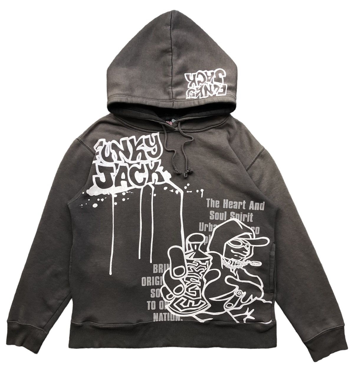 image of Vintage Funky Jack Sun Faded Hoodie, Men's (Size Medium)