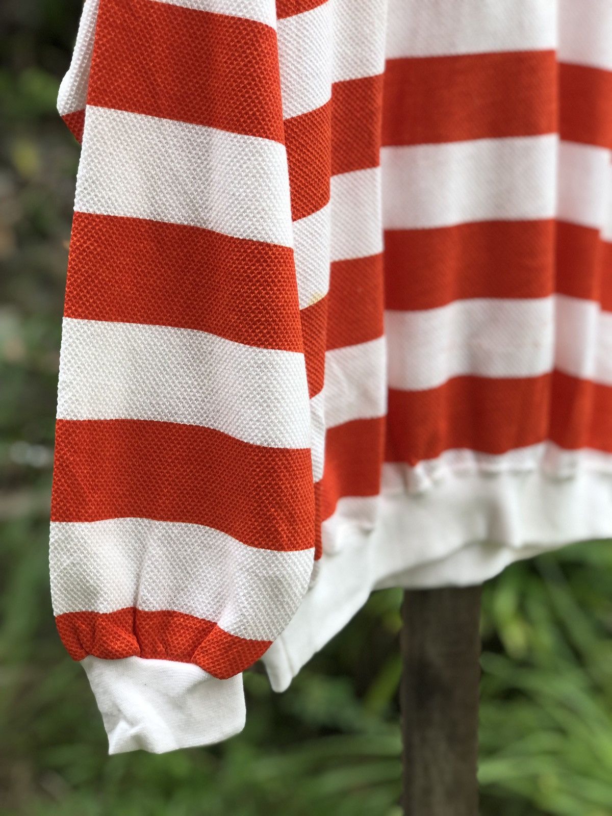 Japanese Brand Vintage 90's Polo Shirt Orange Striped Pullover Size US L / EU 52-54 / 3 - 3 Thumbnail