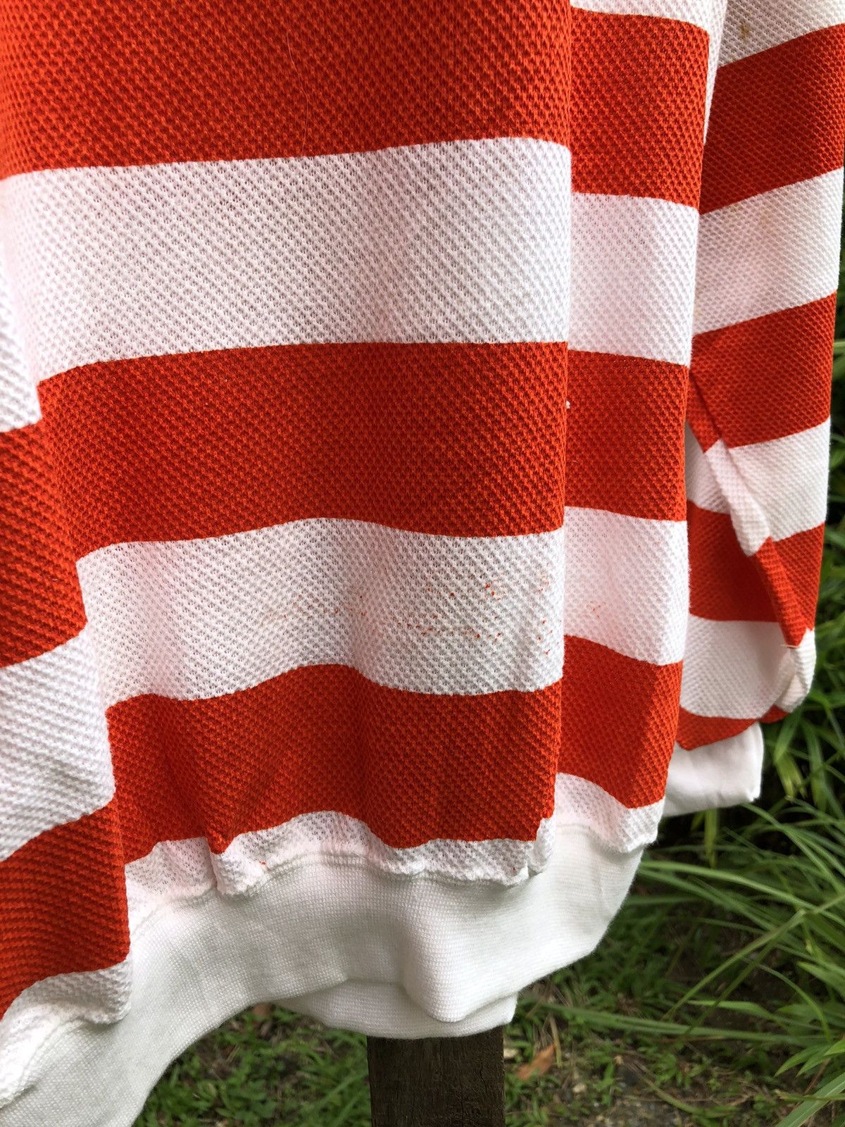 Japanese Brand Vintage 90's Polo Shirt Orange Striped Pullover Size US L / EU 52-54 / 3 - 7 Thumbnail